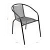 Conjunto De 2 Sillas Apilables De Jardín - 63x75x54 Cm - Asiento En Metal Y Polietileno Para Exteriores - Gris