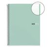 Miquelrius 46579 - Cuaderno Libreta, Tapa Dura Cartón, A4, 80 Hojas De Cuadros De 90 Gramos, 4 Taladros, Color Aqua