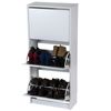 Topkit |mueble Zapatero Volga 51ab| Zapatero Estrecho Alto | Armario Zapatero | Mueble Zapatero 3 Puertas Abatibles. | Blanco