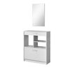 Topkit | Mueble Zapatero Tiber 1ab | Zapatero Con Espejo | Zapatero Recibidor De 1 Puerta Abatible |blanco