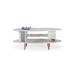 Mesa Oval Con Estante Cristal 1200 2474