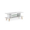 Mesa Rectangular Con Estante Cristal 2476