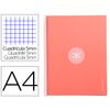 Cuaderno Espiral Liderpapel A4 Micro Antartik Tapa Forrada 80h 90 Gr Cuadro 5mm 1 Banda 4 Taladros Rosa Claro