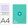 Recambio Liderpapel A4 Antartik 80 Hojas 90g/m2 Cuadro 5 Mm 4 Taladros 1 Banda Marco Color Menta