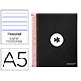 Cuaderno Espiral Liderpapel A5 Micro Antartik Tapa Forrada 120h 100 Gr Horizontal 5 Bandas 6 Taladros Color Negro