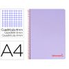 Cuaderno Espiral Liderpapel A4 Wonder Tapa Plastico 80h 90gr Cuadro 4mm Con Margen Color Violeta