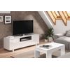 Mueble Tv Zaida Blanco Brillo Y Gris Ceniza