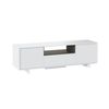 Mueble Tv Zaida Blanco Brillo Y Gris Ceniza