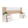 Cabecero Con Mesitas Luca Blanco Artik (blanco Mate) - Roble Canadian247 X 95 X 38 Cm