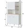 Mueble Cocina Auxiliar Alto Yuka 5 Puertas 1 Cajón Color Blanco Y Roble  Alacena Almacenaje 186x108x40