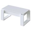 Mesa De Centro Elevable Salón Comedor Square Blanco Estilo Moderno Almacenaje 45-54x105x55 Cm