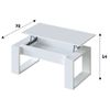 Mesa De Centro Elevable Salón Comedor Square Blanco Estilo Moderno Almacenaje 45-54x105x55 Cm