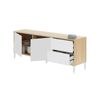 Mueble Tv Brooklyn Blanco Artik (blanco Mate) - Roble Canadian 130 X 47 X 41 Cm