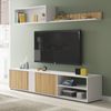 Mueble Salón Ecco Melamina Miroytengo 180 Cm -blanco Y Roble