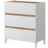 Cómoda Tempus Melamina 79x91x41 Cm - Blanco Artik Y Roble Nodi