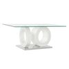 Mesa Dkd Home Decor Cristal Transparente Blanco Madera Mdf (110 X 60 X 45 Cm)