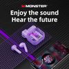 Auriculares Inalámbricos Monster Xkt15 Bluetooth V5.3 Translucido Y Compactos Morado