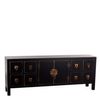 Mueble De Tv Oriente 130 X 24 X 50,5 Cm Negro Dorado Madera