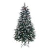 Árbol De Navidad Artificial Con Nieve Blanco Y Verde De Pvcy Metal De 210 Cm