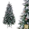 Árbol De Navidad Artificial Con Nieve Blanco Y Verde De Pvcy Metal De 210 Cm