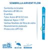 Pack Sombrilla De Playa Antiviento De Ø 180 Cm Azul De Acero Y Fibra Vidrio, Con Soporte