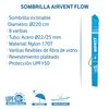 Pack Sombrilla De Playa Antiviento De Ø 220 Cm Azul De Acero Y Fibra Vidrio, Con Soporte