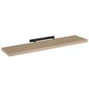 Estante De Pared Flotante De Madera Mdf En Tono Natural De 23x120 Cm