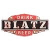 Cartel Blatz Vintage De Metal Rojo, De 70x35 Cm