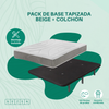 Pack De Base Tapizada | Color Negro | + Colchón Viscoelásticos | 90x190 Cm |