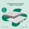 Pack De Base Tapizada | Color Blanco | + Colchón Viscoelásticos | 90x190 Cm |