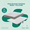 Pack De Base Tapizada | Color Blanco | + Colchón Viscoelásticos | 135x190 Cm |