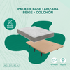 Pack De Base Tapizada | Color Beige | + Colchón Viscoelásticos | 90x190 Cm |