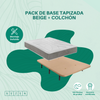 Pack De Base Tapizada | Color Beige | + Colchón Viscoelásticos | 150x200 Cm |