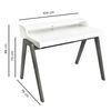 Mesa Escritorio 'nere' Color Blanco Patas Grises Mueblear