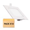 Pack 10x Focos Empotrables Led 12w 4000k Cuadrado Blanco