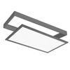 Panel Rectangular Led Para Exterior Empotrable/superficie 24w 4000k Ip44 Gris Antracita