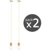 Pack 2x Pendel De Madera 1xe27 1,2m De Cable Textil Verde