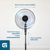 Ventilador De Pie Negro Con Base En X  Fan-165xng