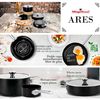 Batería Cocina Inducción 6 Piezas, Antiadherente Libre Pfoa Exterior Negro Mate Retro Vintage Negro  Magefesa Ares