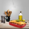 Lasagnera Acero Esmaltado Vitrificado Magefesa Praga 30 Cm Granate