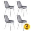 Adec Pack De 4 Sillas Marlene Tejido Tapizado Gris/blanco