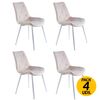 Adec Pack De 4 Sillas Marlene Tejido Tapizado Beige/blanco