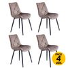 Adec Pack De 4 Sillas De Comedor Marlene Símil Piel Topo/negro