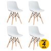 Adec Pack De 4 Sillas De Comedor Jeff Diseño Nórdico Blanco/haya