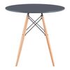 Adec Mesa De Comedor Tower Forma Circular Gris/haya 75xø80 Cm