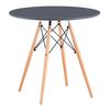 Adec Mesa De Comedor Tower Forma Circular Gris/haya 75xø80 Cm