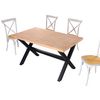 Adec Mesa De Comedor X-loft Extensible Forma Rectangular Roble Nordish/negro 76x140-180-220x80 Cm