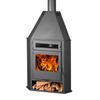 Chimenea De Leña Rinconera Eco Design Modelo R8 Horno Titanium