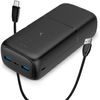 Powerbank Ksix Supra 30.000 Mah, 20 W, Power Delivery, Cable Usb-a A Usb-c Incluido, Carga Simultánea, Negro