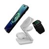 Cargador Inalámbrico Ksix Cube 3en1 15 W, Plegable, Carga Rápida, Compatible Magsafe Y Qi, Apple Watch Y Airpods, Blanco